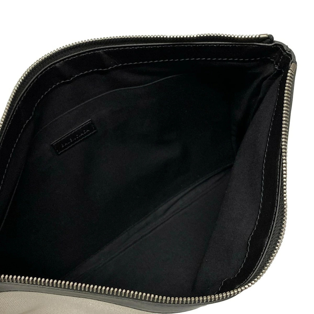 BALENCIAGA Navy Blue Clip Clutch Bag Ivory White Black Leather - Picture 6 of 7